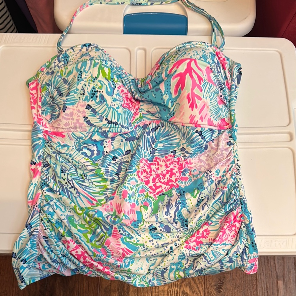 Lilly Pulitzer 
Colorful Floral Halter Swimsuit